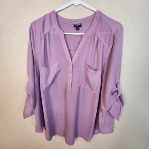 Torrid Mauve Harper Blouse 1X (5744)